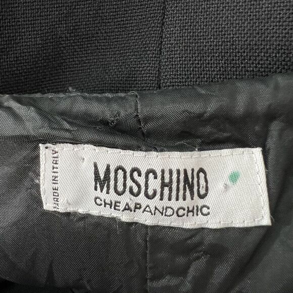 Moschino Cheap & Chic Dress Sz 10 Black Classic Square Neck Flapper Lined Elegan - Picture 10 of 16
